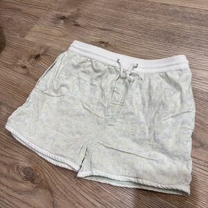 Kids White Patterned Swim Trunks